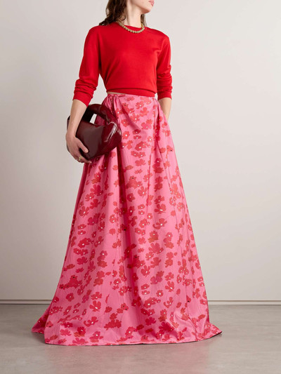 BERNADETTE Elle floral-print taffeta maxi skirt outlook