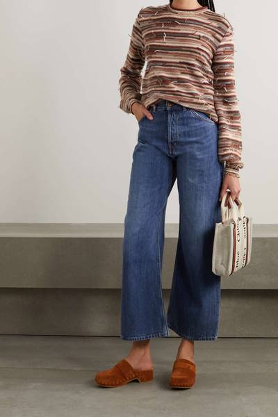 Chloé Frayed striped cashmere and wool-blend sweater outlook