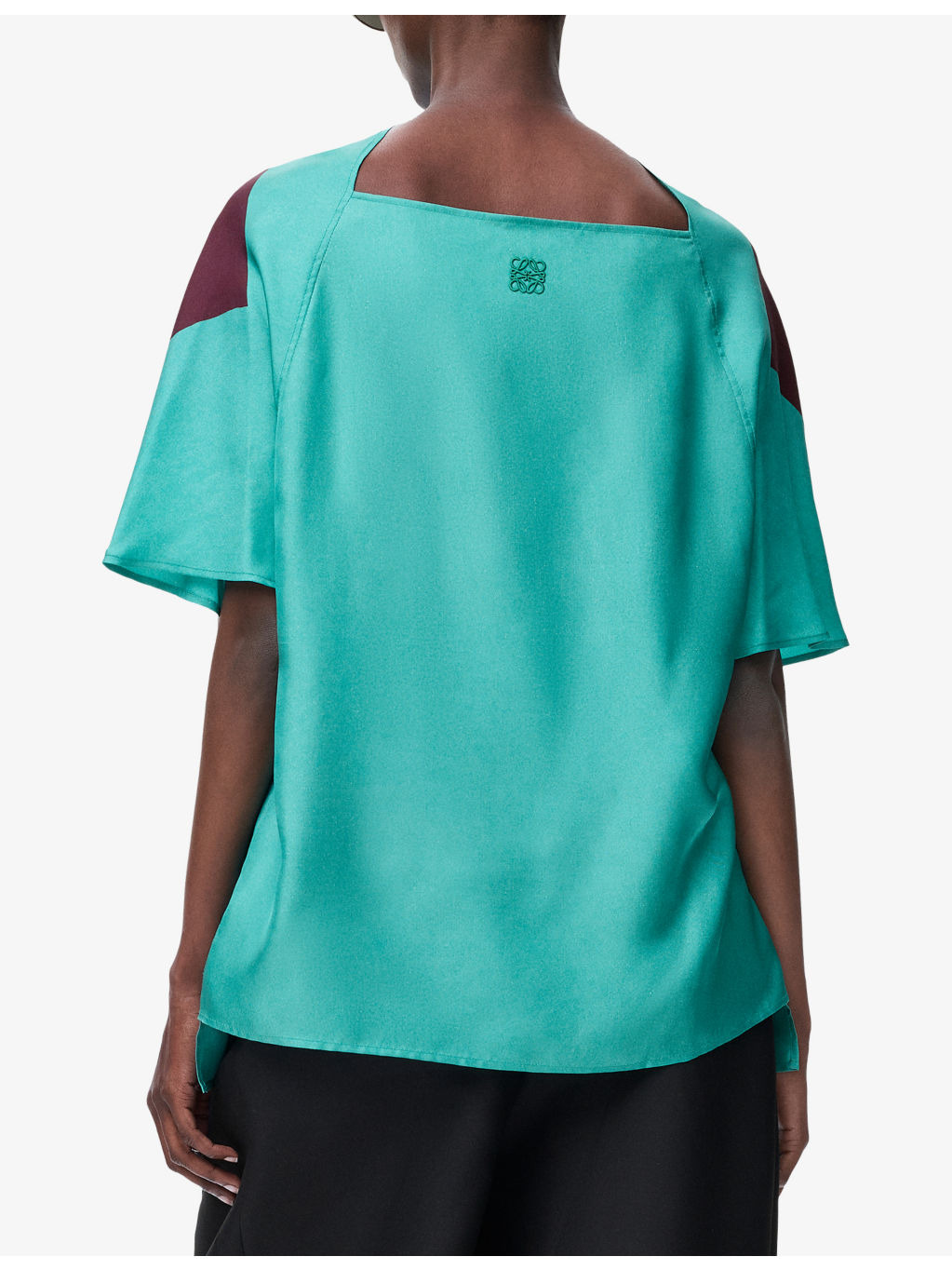Colour-Block Silk Scarf Top - 4