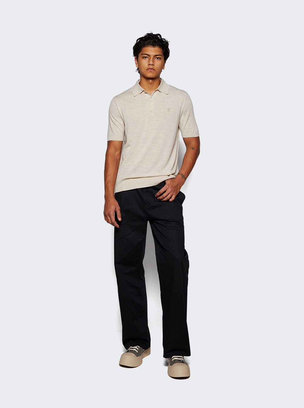 Wool Polo Shirt Nutmeg - 2