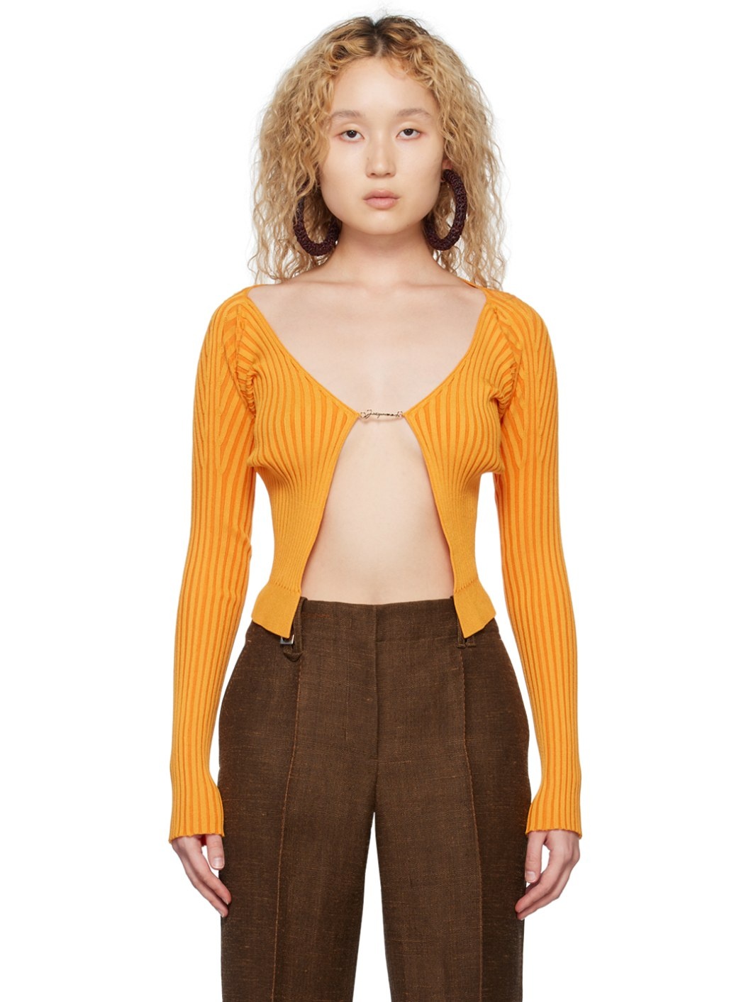 Orange Le Raphia 'La Maille Pralù Longue' Cardigan - 1