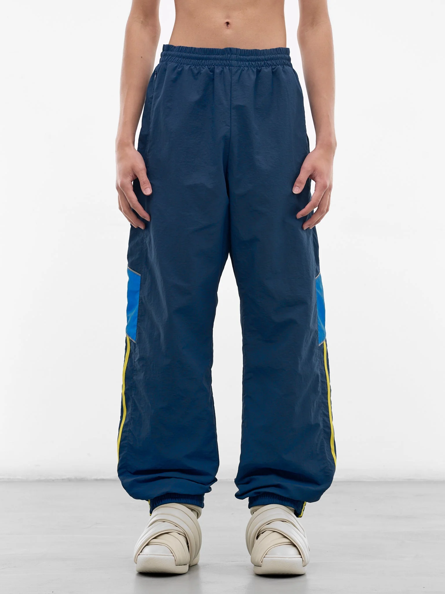 Blue Nylon Track Pants - 1