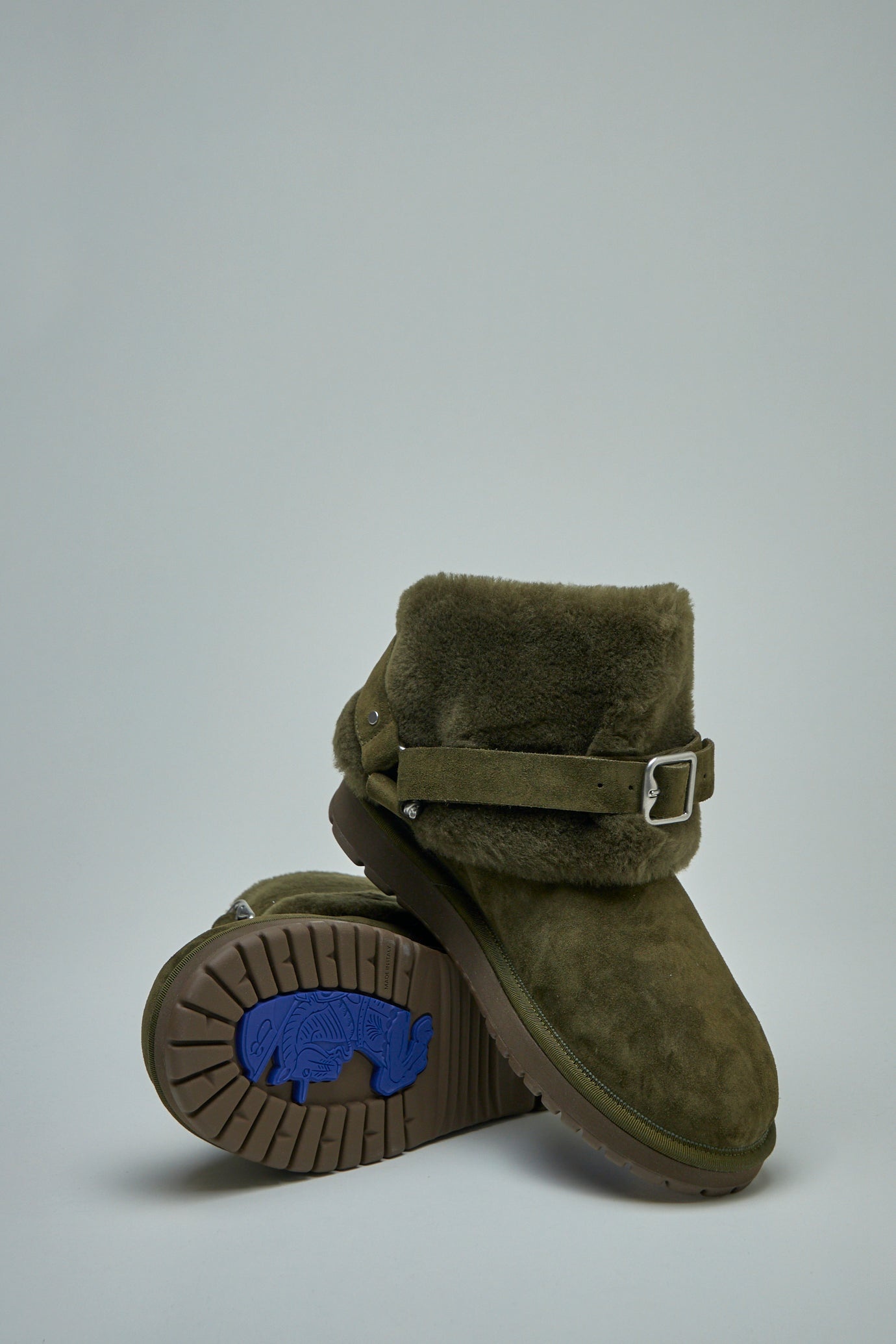 Suede and Shearling Chubby Boots - 5