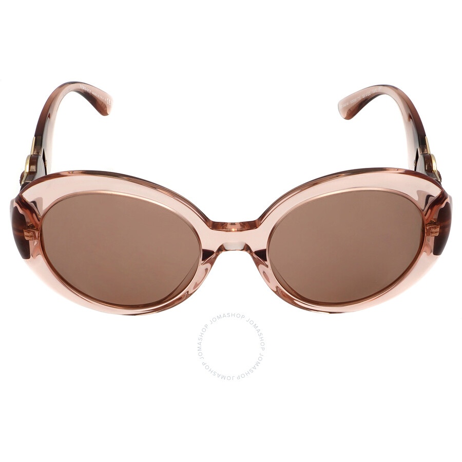 Versace Light Brown Round Ladies Sunglasses VE4414 533973 55 - 1