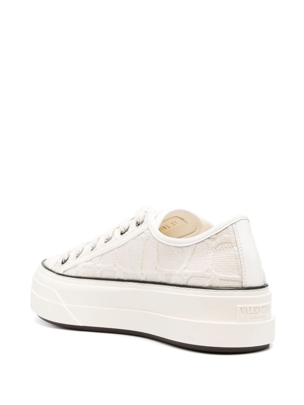 platform-sole lace-up sneakers - 3