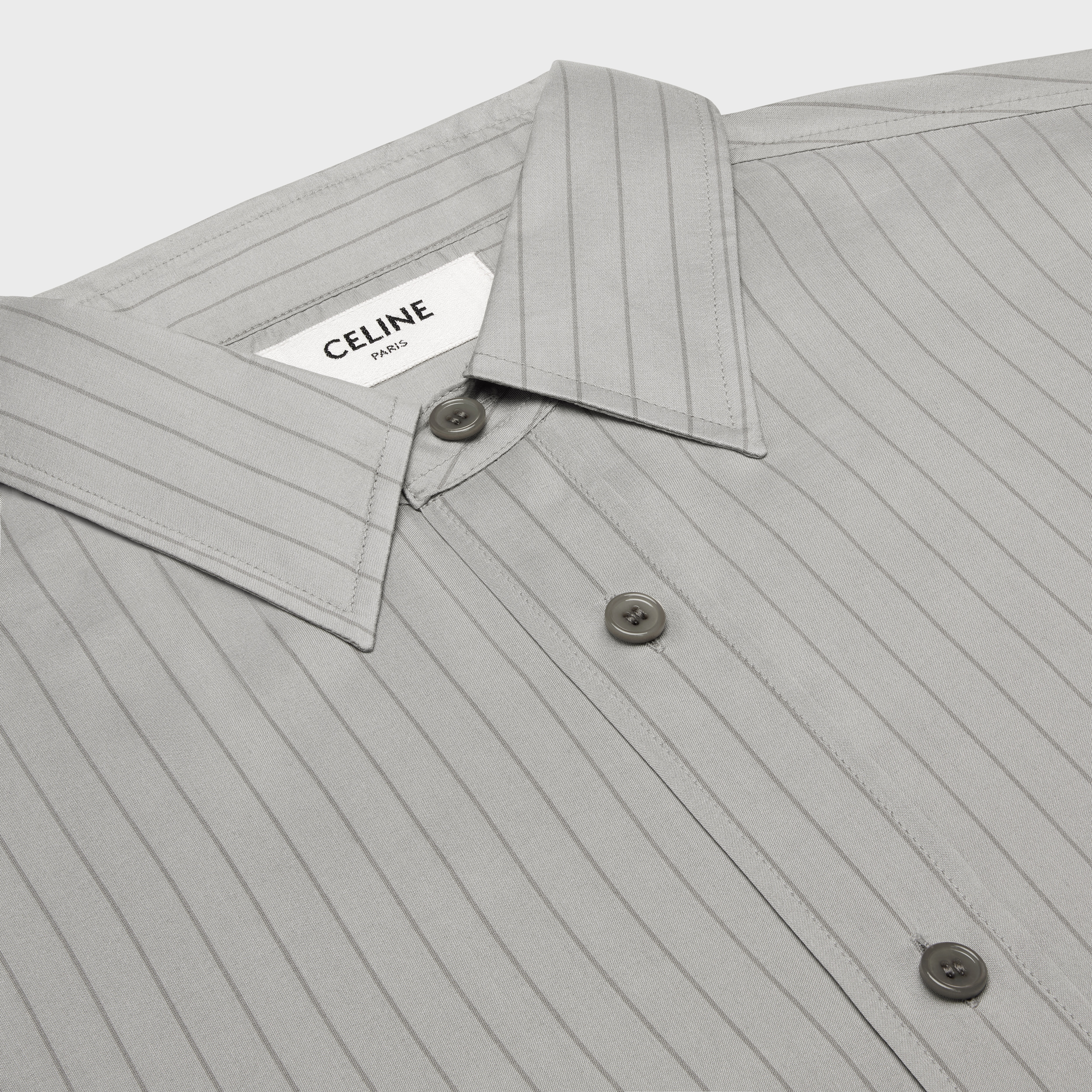 loose shirt in striped silk - 3