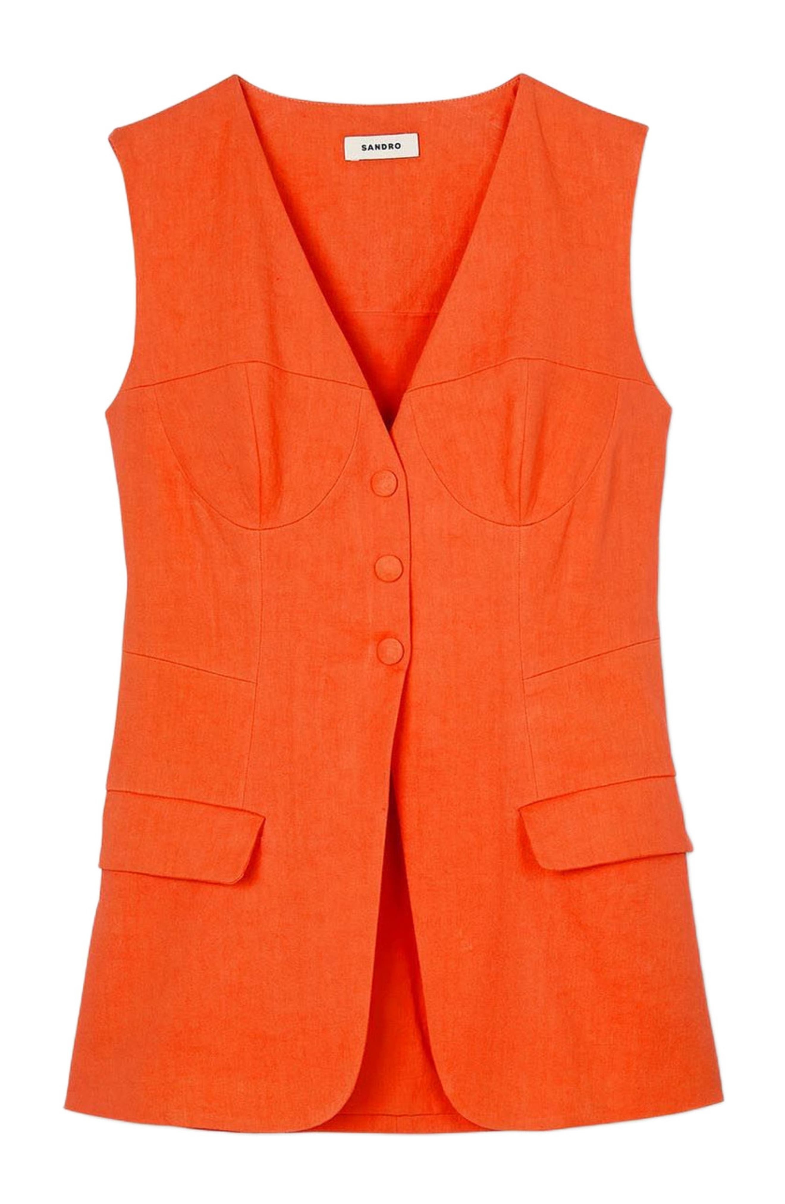 SANDRO Sleeveless jacket in Orange at Nordstrom - 5