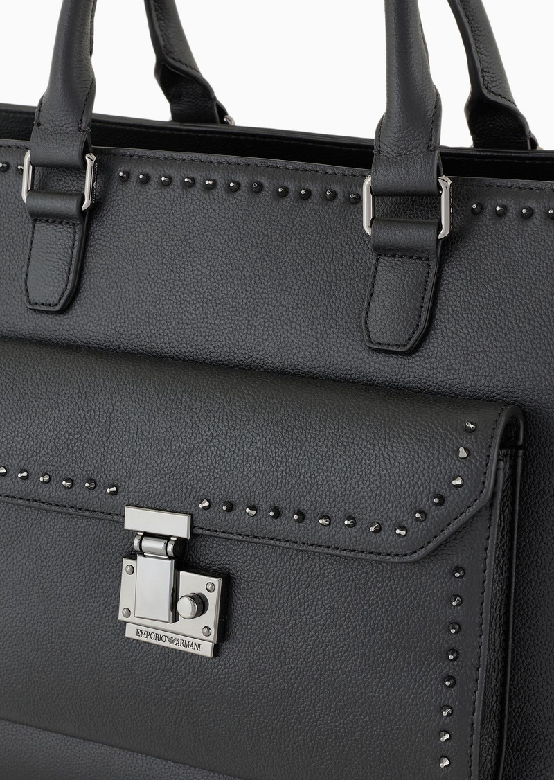 Studded pebbled-leather weekend bag 5
