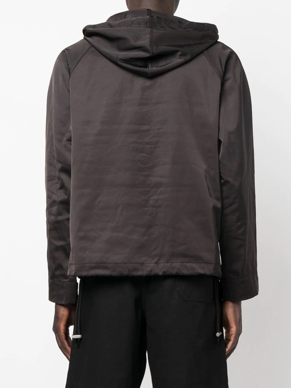 logo-print hooded satin jacket - 4