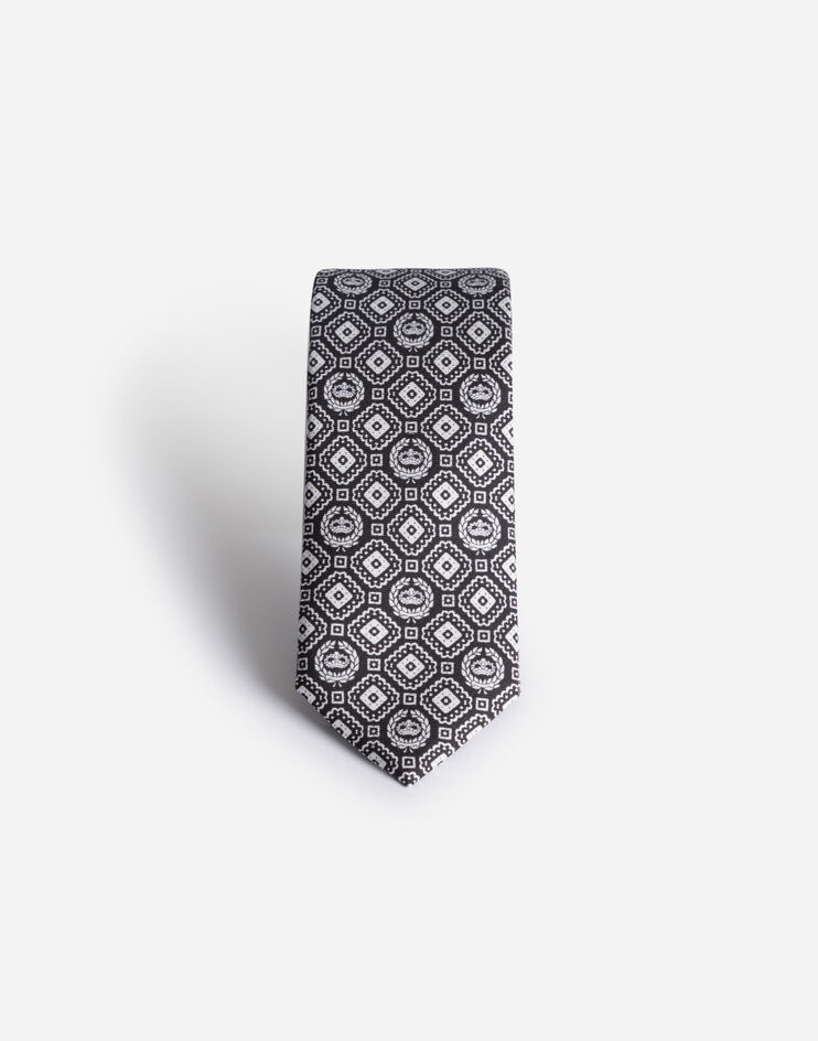 Diamond-design silk jacquard blade tie (6 cm) - 2