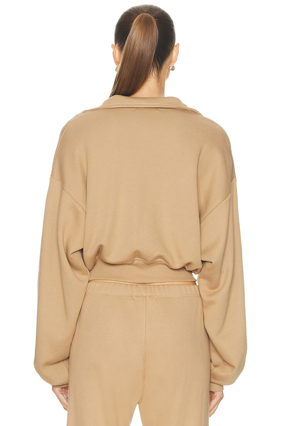 Cropped French Terry Half-Zip Sweatshirt - 3