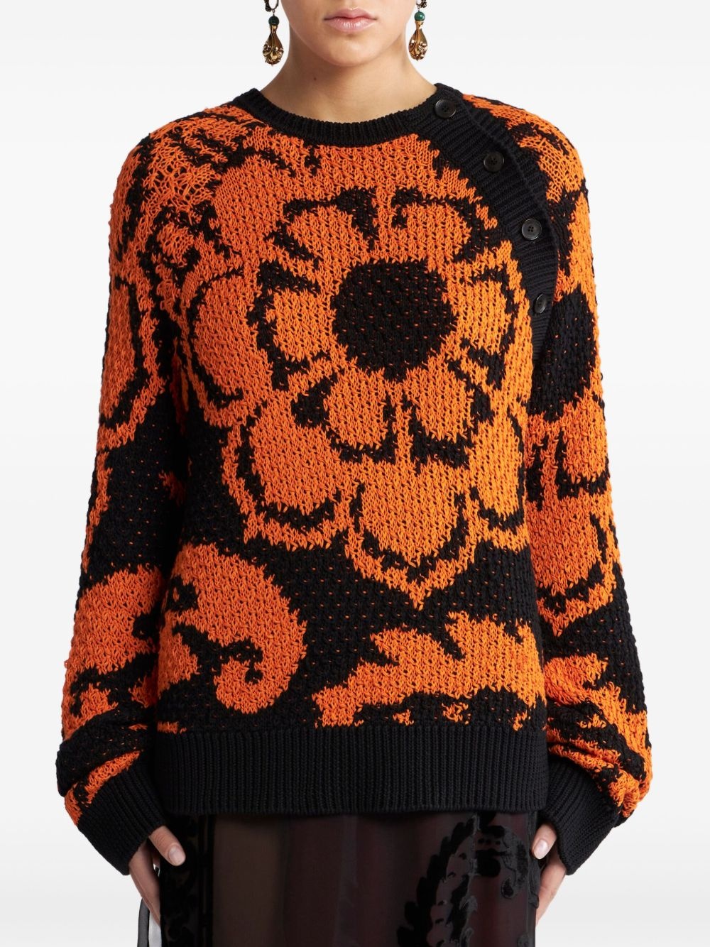 floral-jacquard jumper - 3