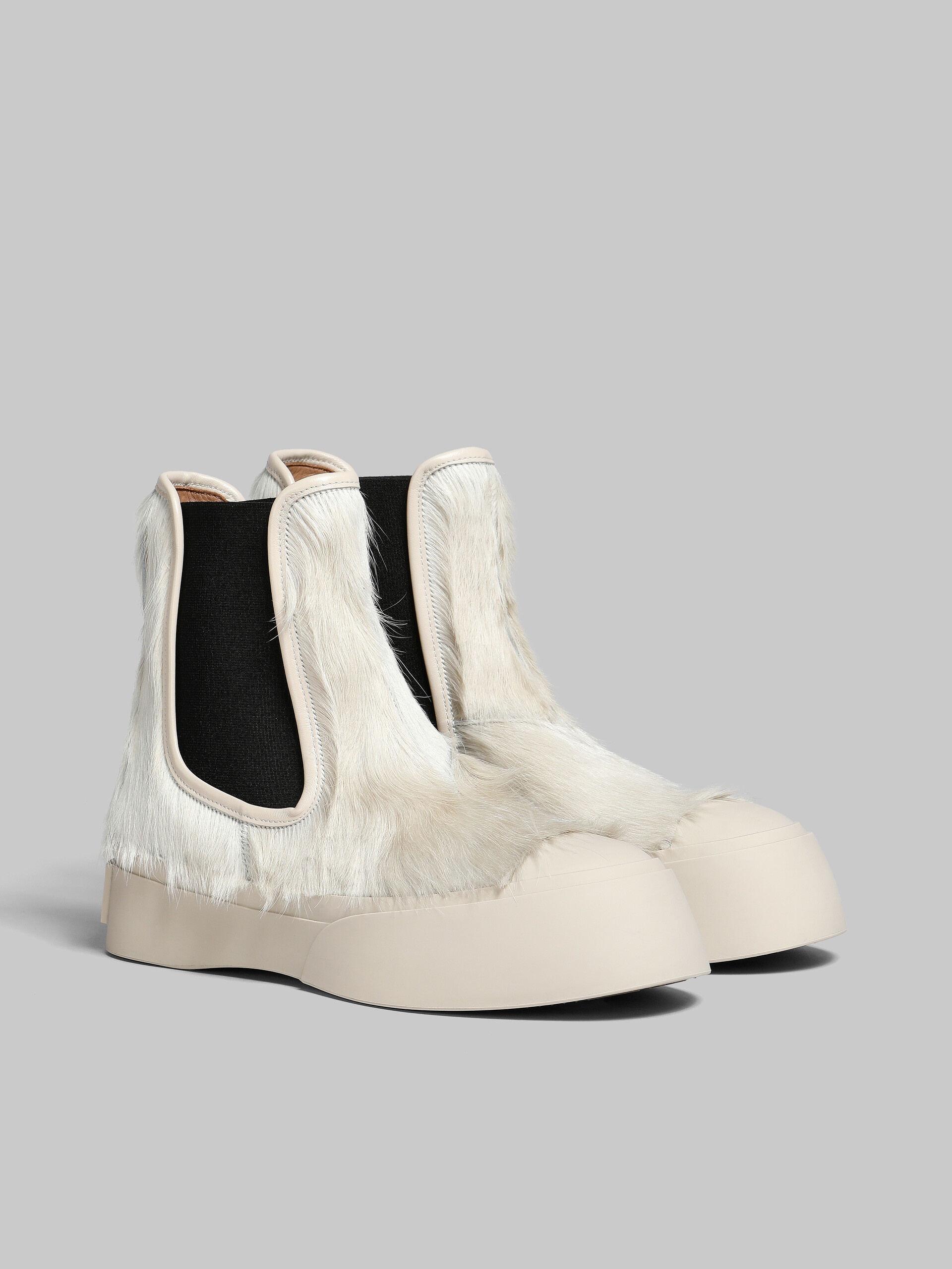 WHITE LONG-HAIR CALFSKIN PABLO CHELSEA BOOT - 2