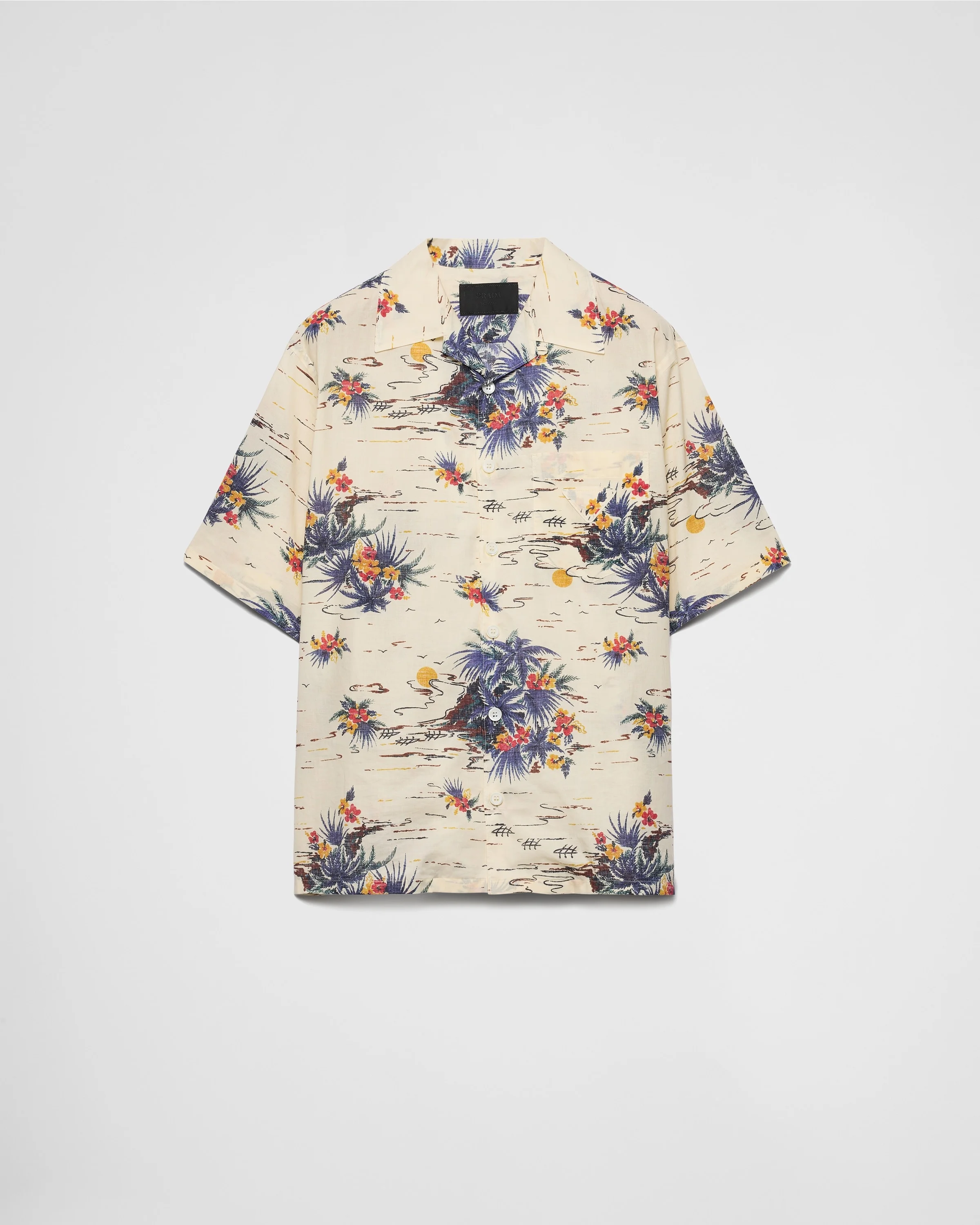 Printed cotton bowling shirt - 1