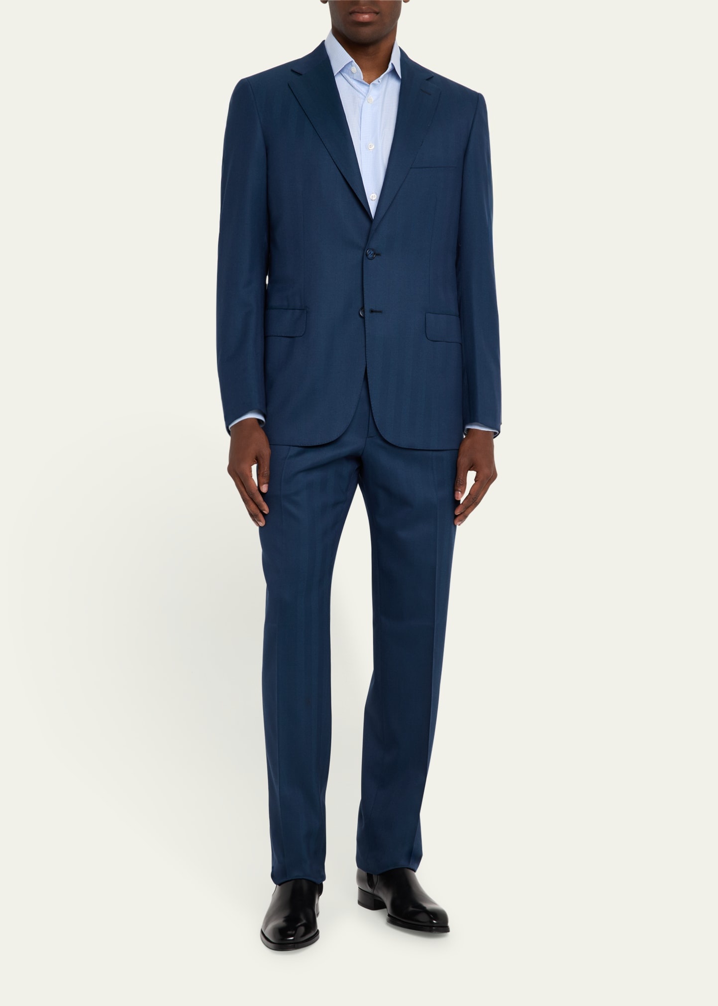 Men's Wool Herringbone Two-Piece Suit - 2