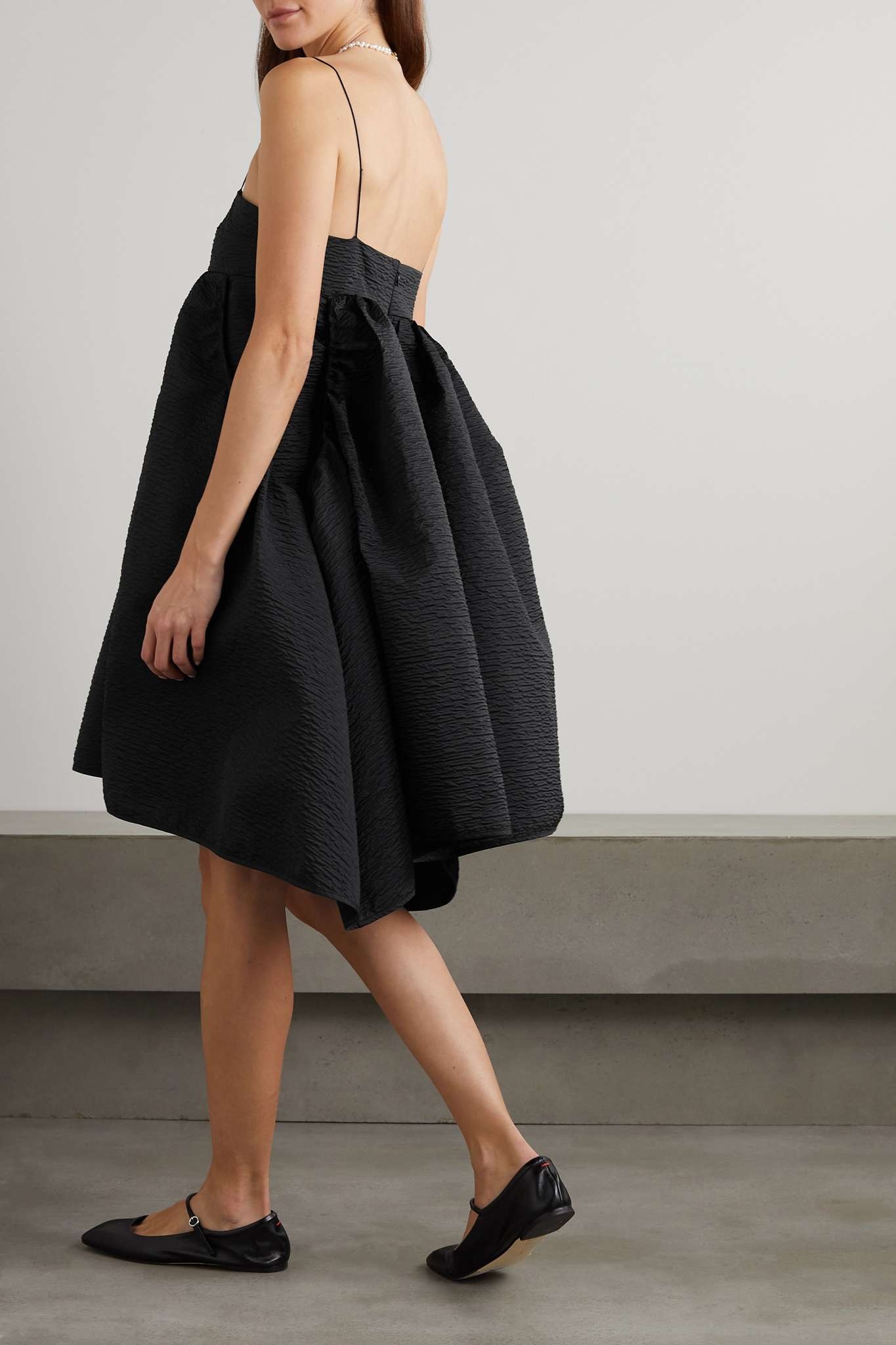Lisbeth gathered matelassé crepe dress - 3