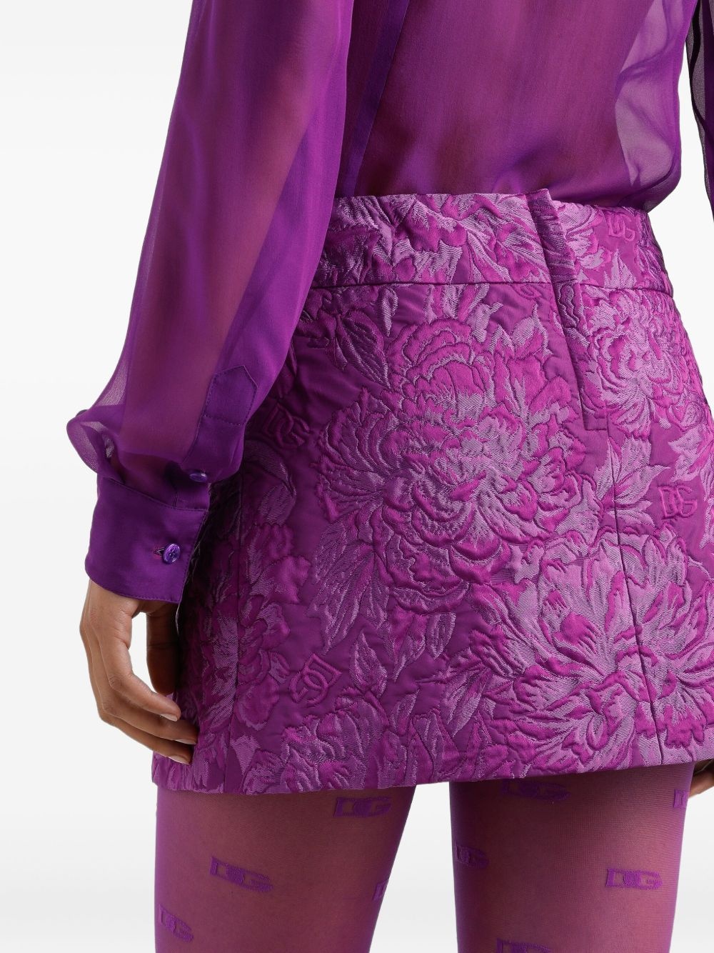 jacquard mini skirt - 4