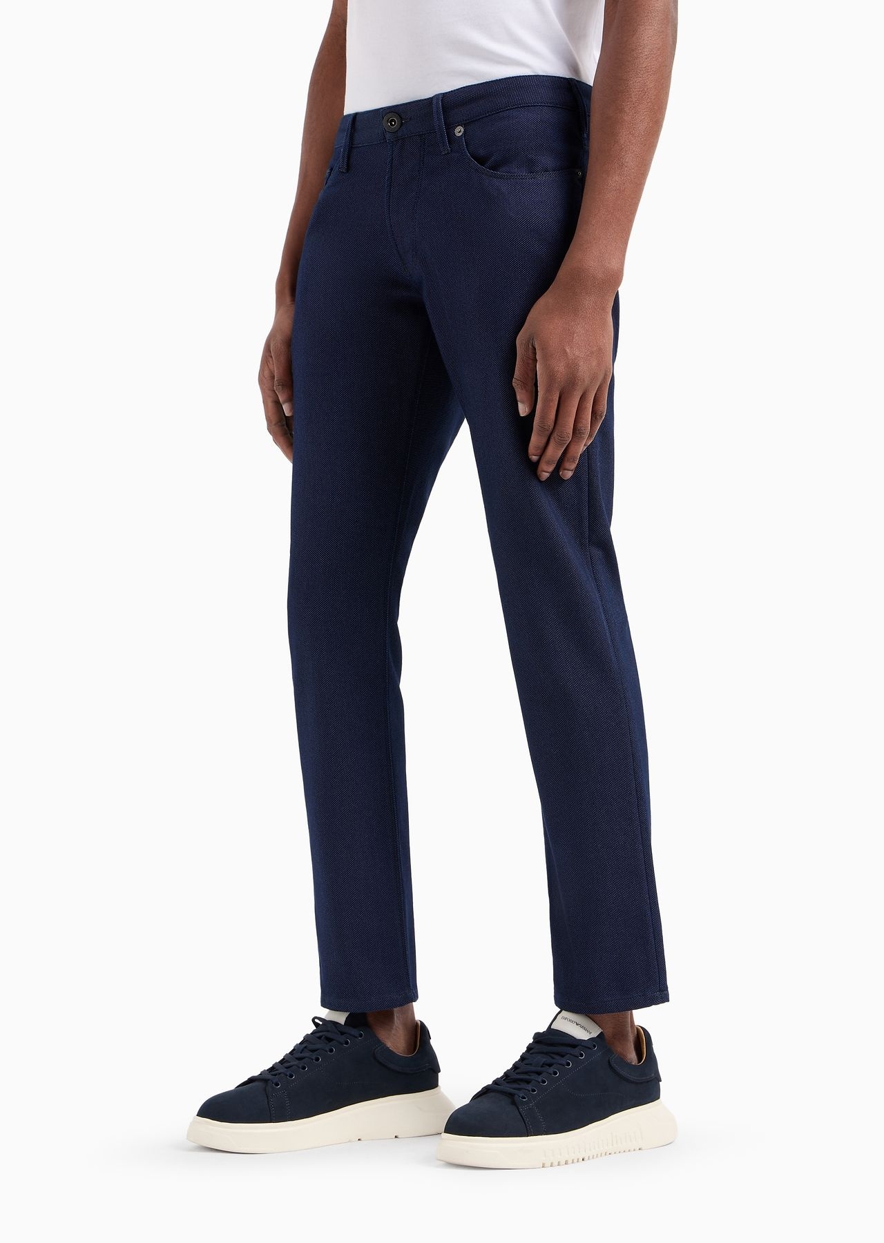 Slim-fit J06 trousers in textured, yarn-dyed fabric - 2