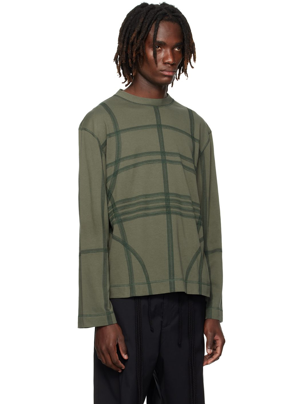 Khaki Flatlock Long Sleeve T-shirt - 2