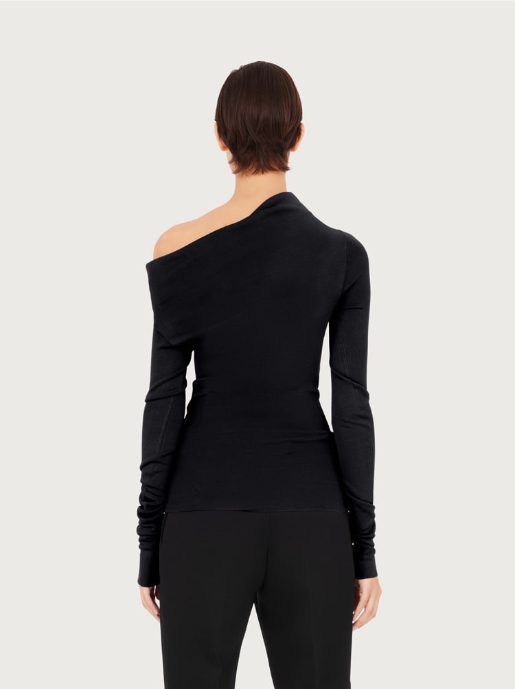 SWEATER WITH ASYMMETRIC COLLAR - 3