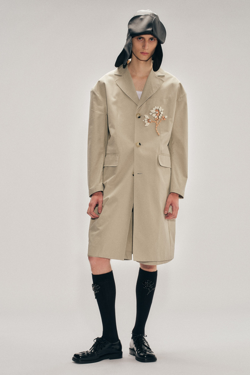Simone Rocha Embellished Boxy Duster Coat outlook