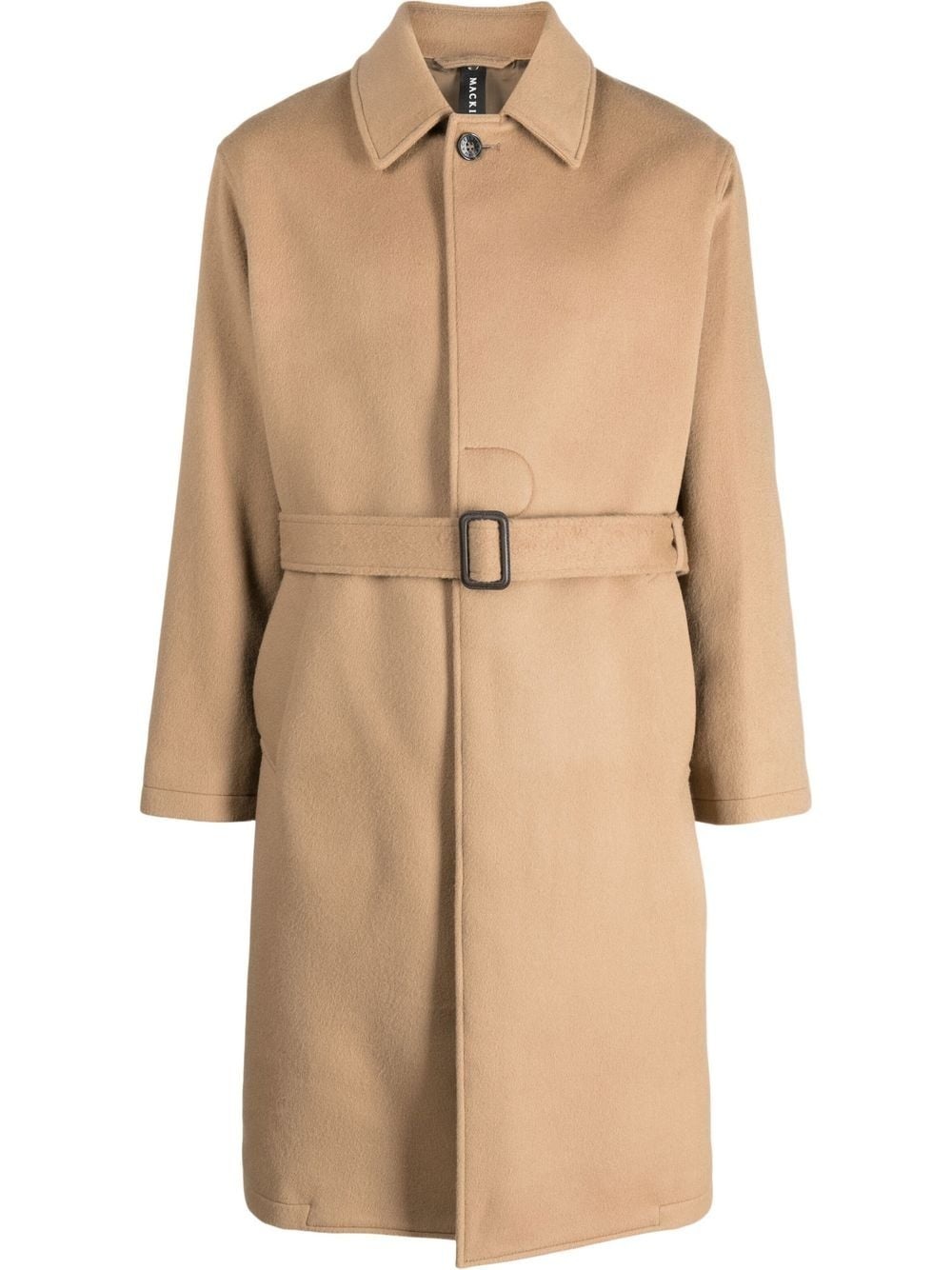 belted cashmere-wool blend trench coat - 1