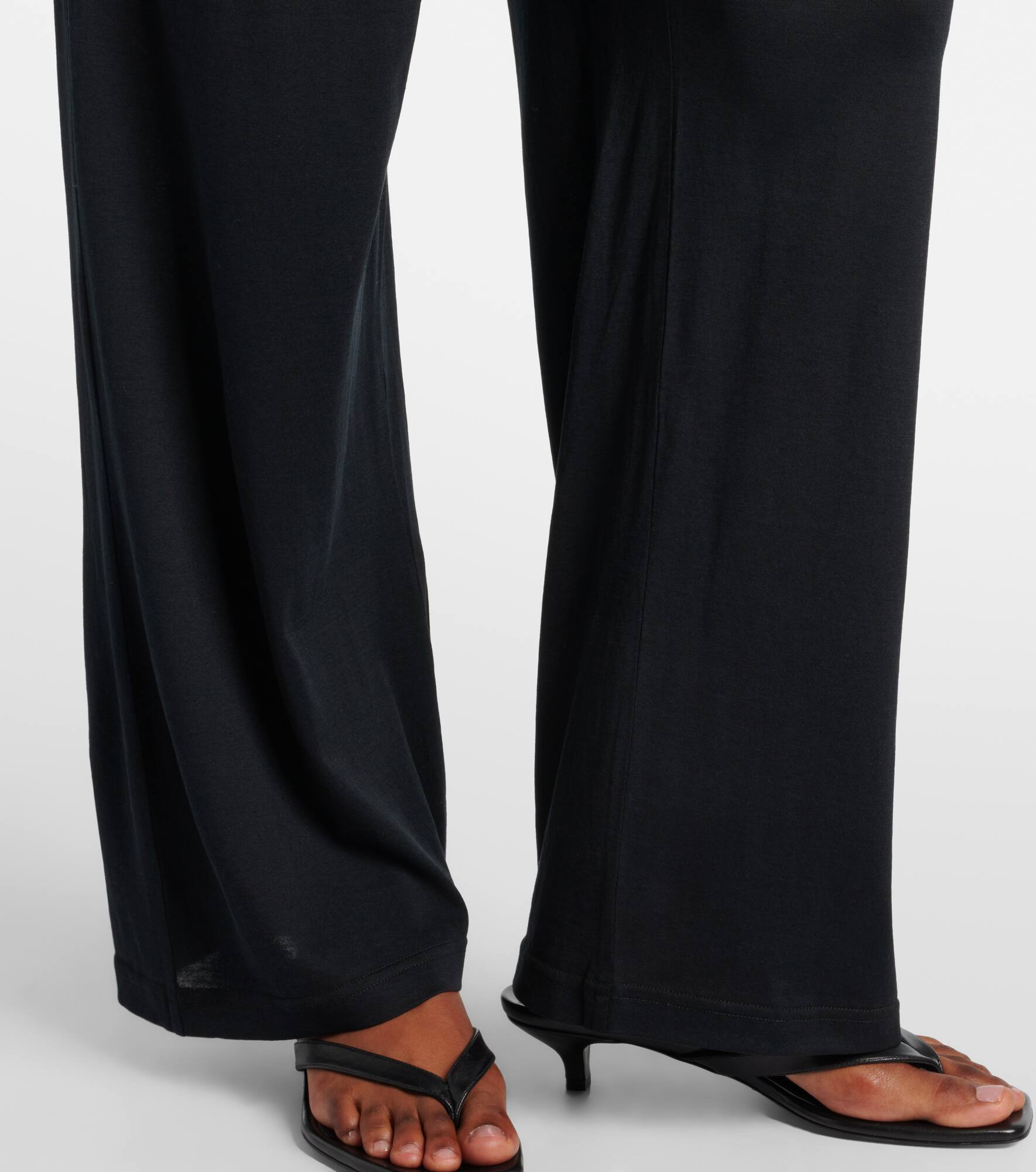 Cotton and silk straight pants - 5