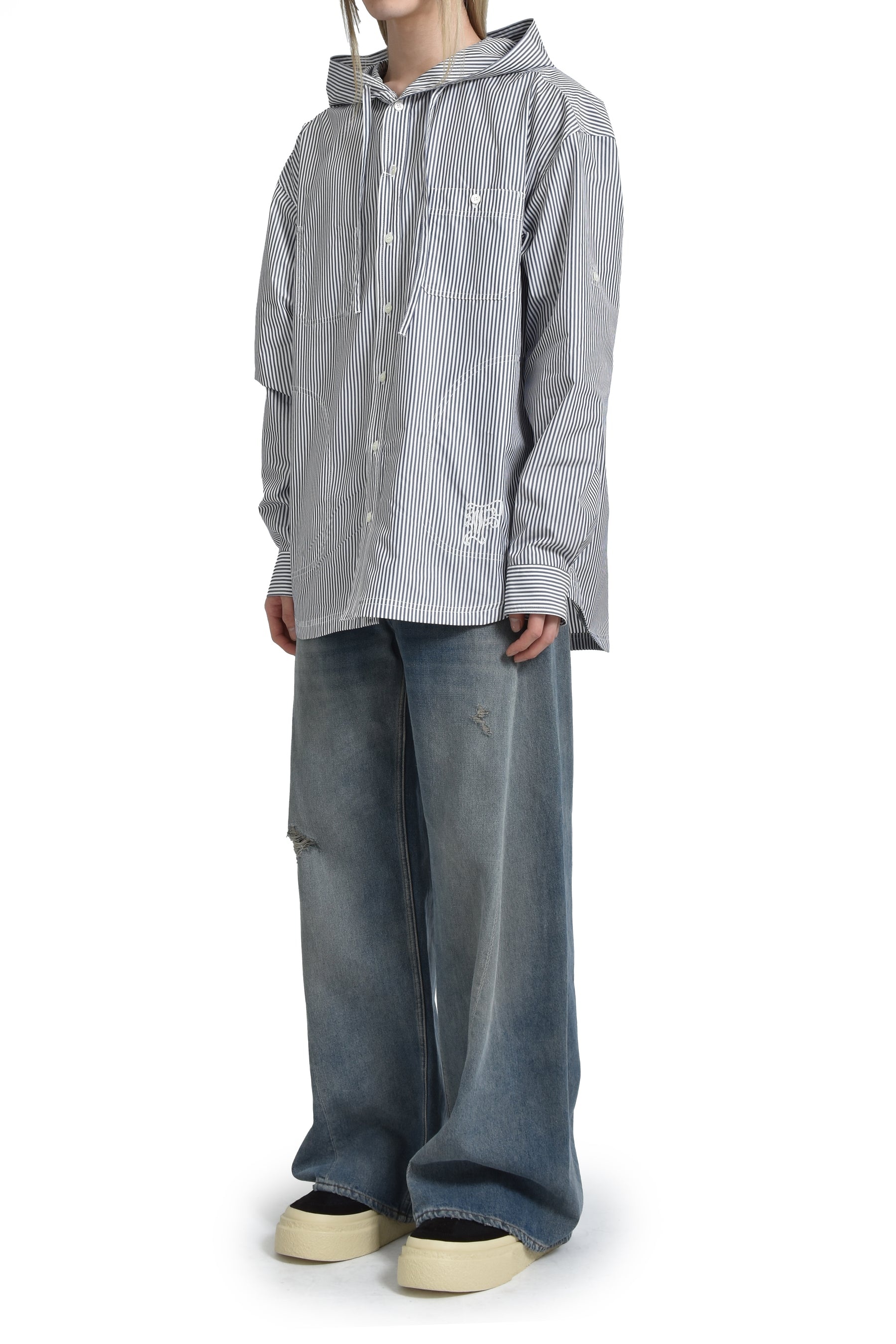 HOODED SHIRT / BLU STRIPES - 5