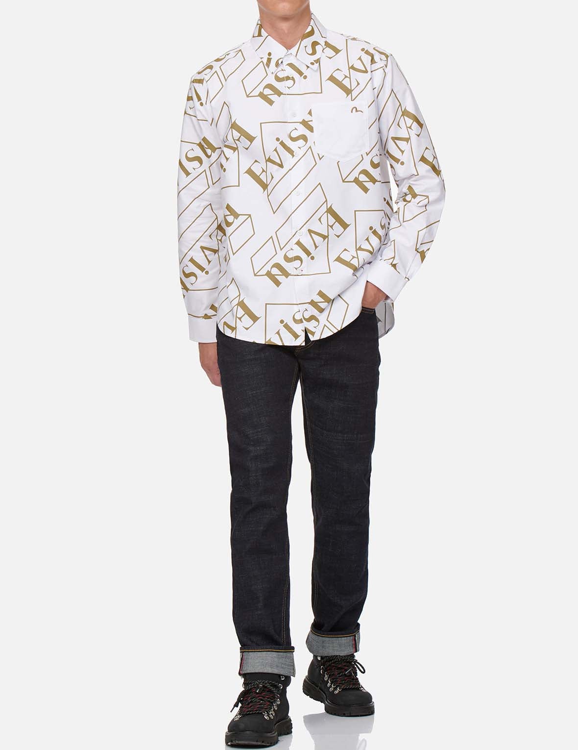 Logo Monogram Print Oxford Shirt - 5