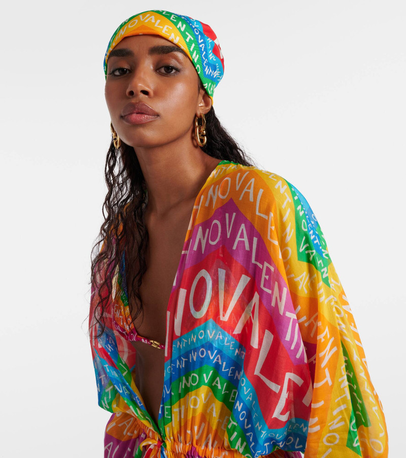 Valentino Valentino Chevron 24 silk and cotton head wrap outlook