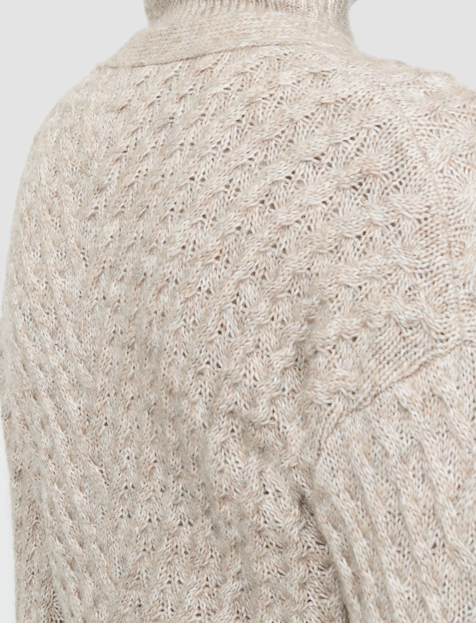 Fuzzy Cable Knit Cardigan - 6