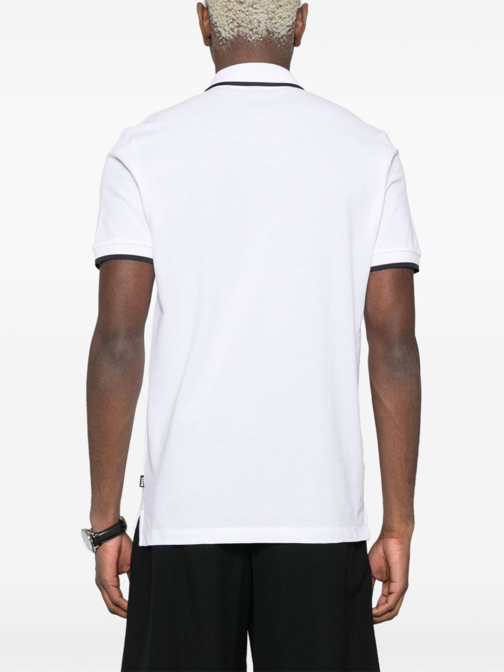 logo-rubberised cotton polo shirt - 4