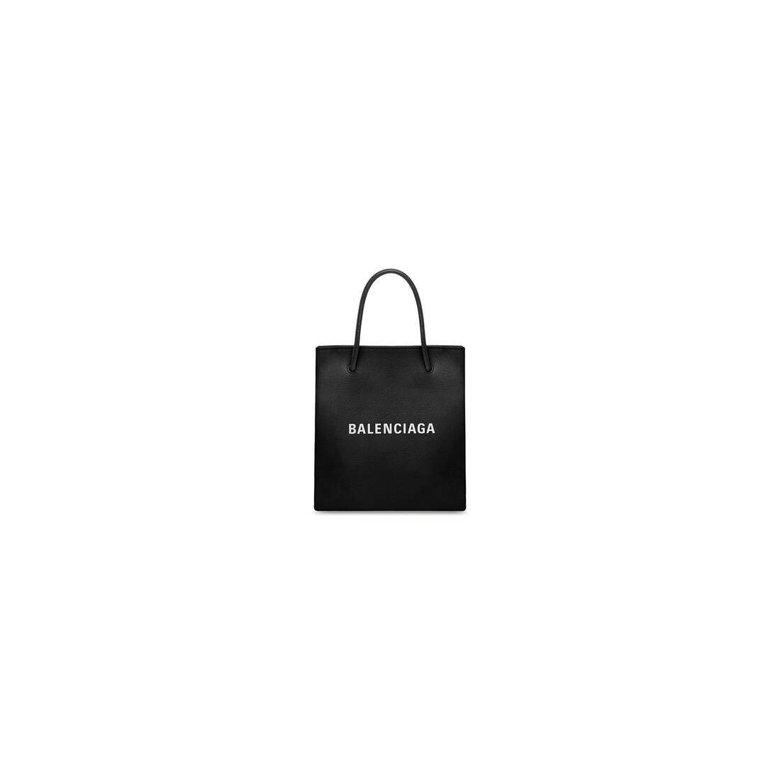 BALENCIAGA Women's Shopping Xxs North South Tote Bag in Black | REVERSIBLE