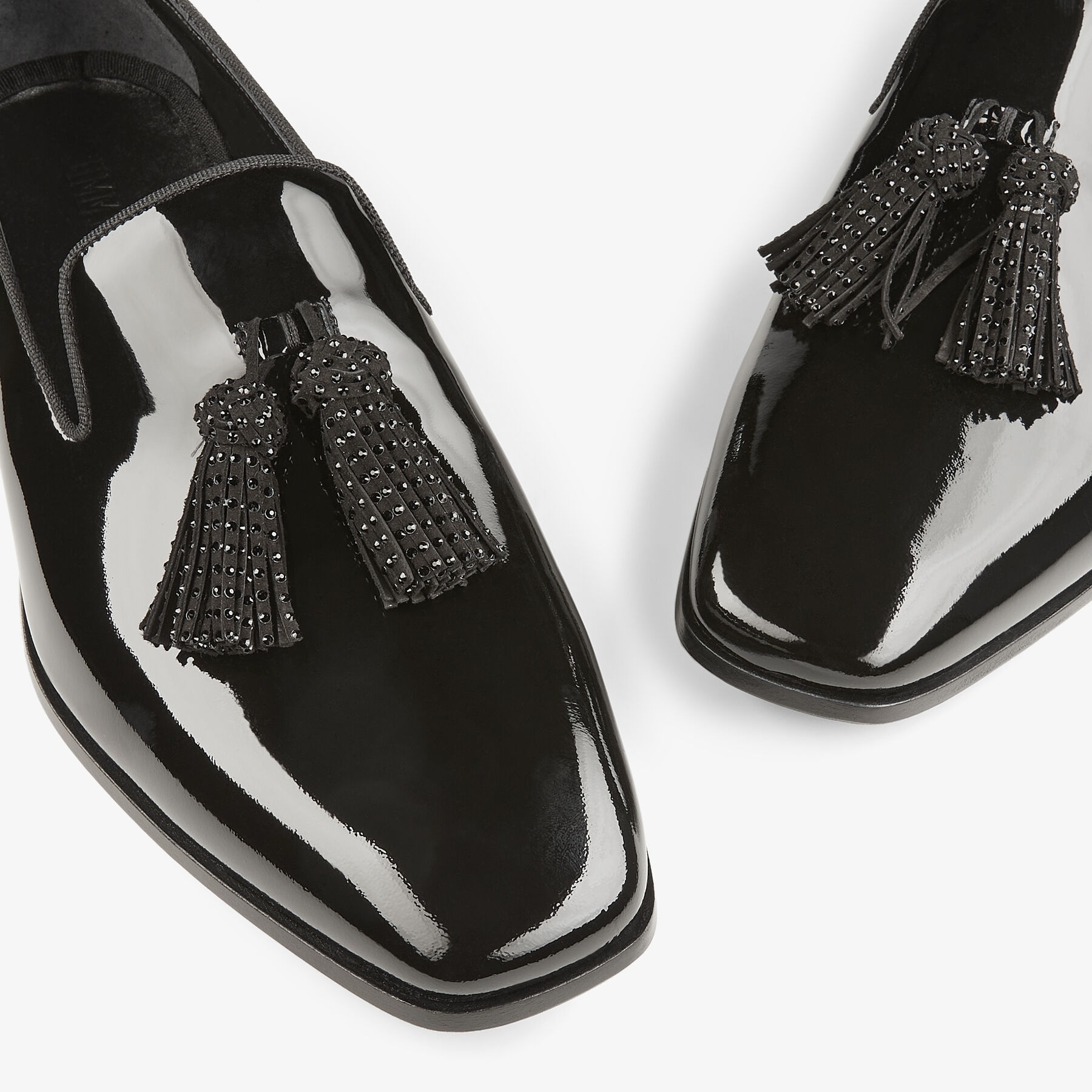 Foxley/M
Black Patent Slip-On Shoes with Crystal Tassels - 3