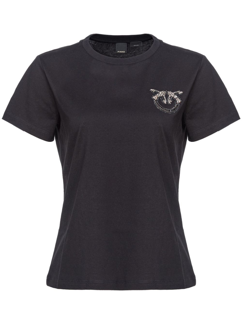 Love Birds-embellished cotton T-shirt - 1