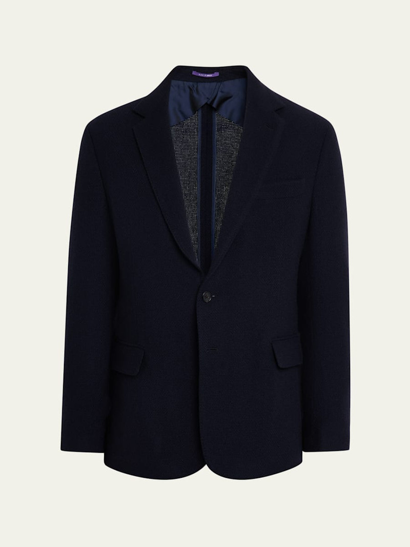 Men's Textured Wool Notch Lapel Sport Coat 1