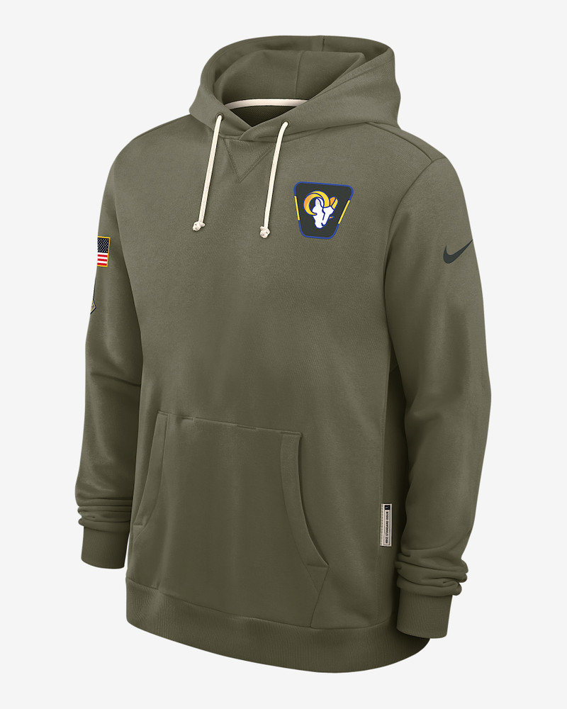 Los Angeles Rams Salute to Service Sideline Dominant Force Men's Nike Dri-FIT NFL Pullover Hoodie 1