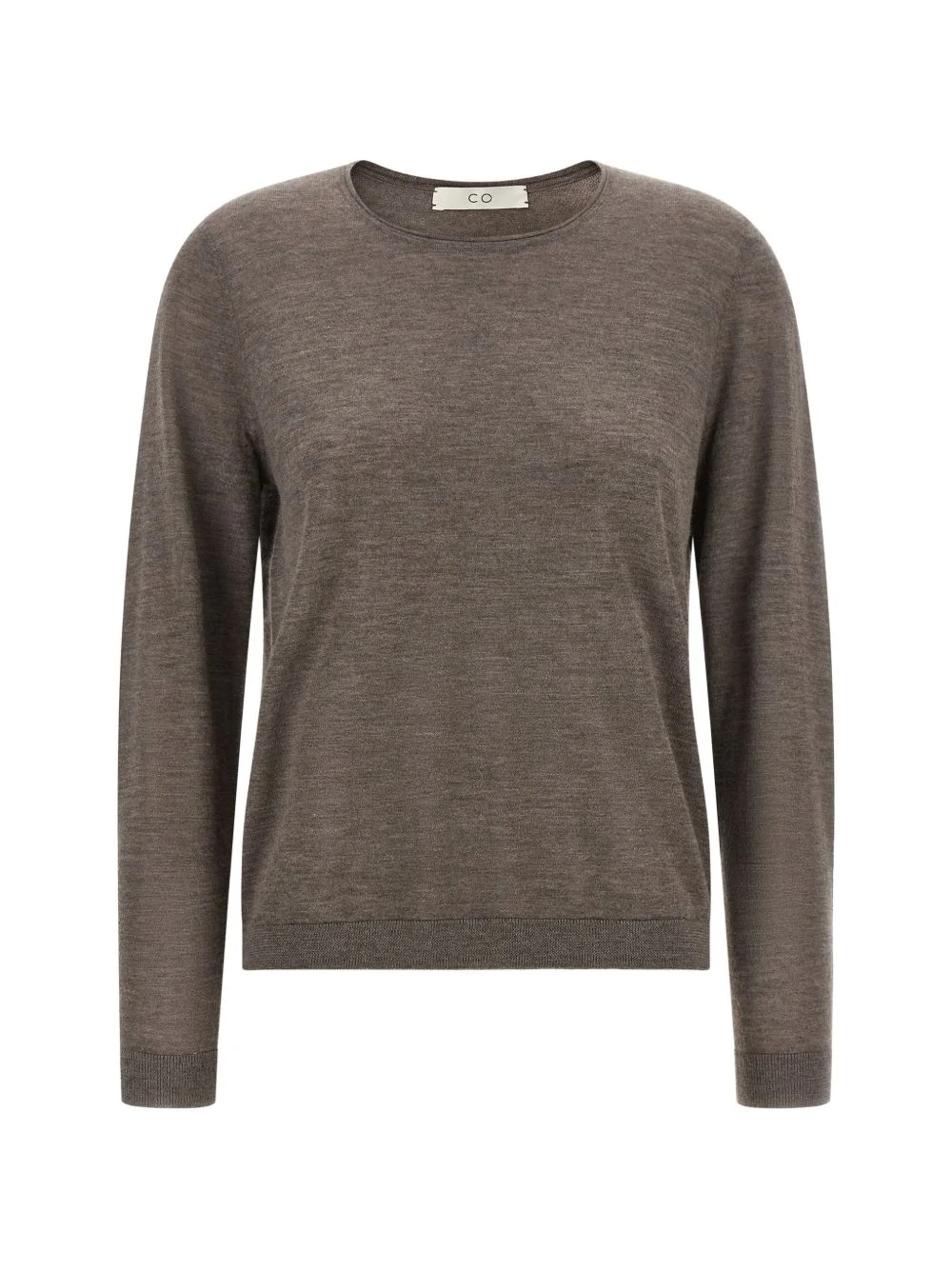 rolled-edge cashmere long-sleeved T-shirt - 1