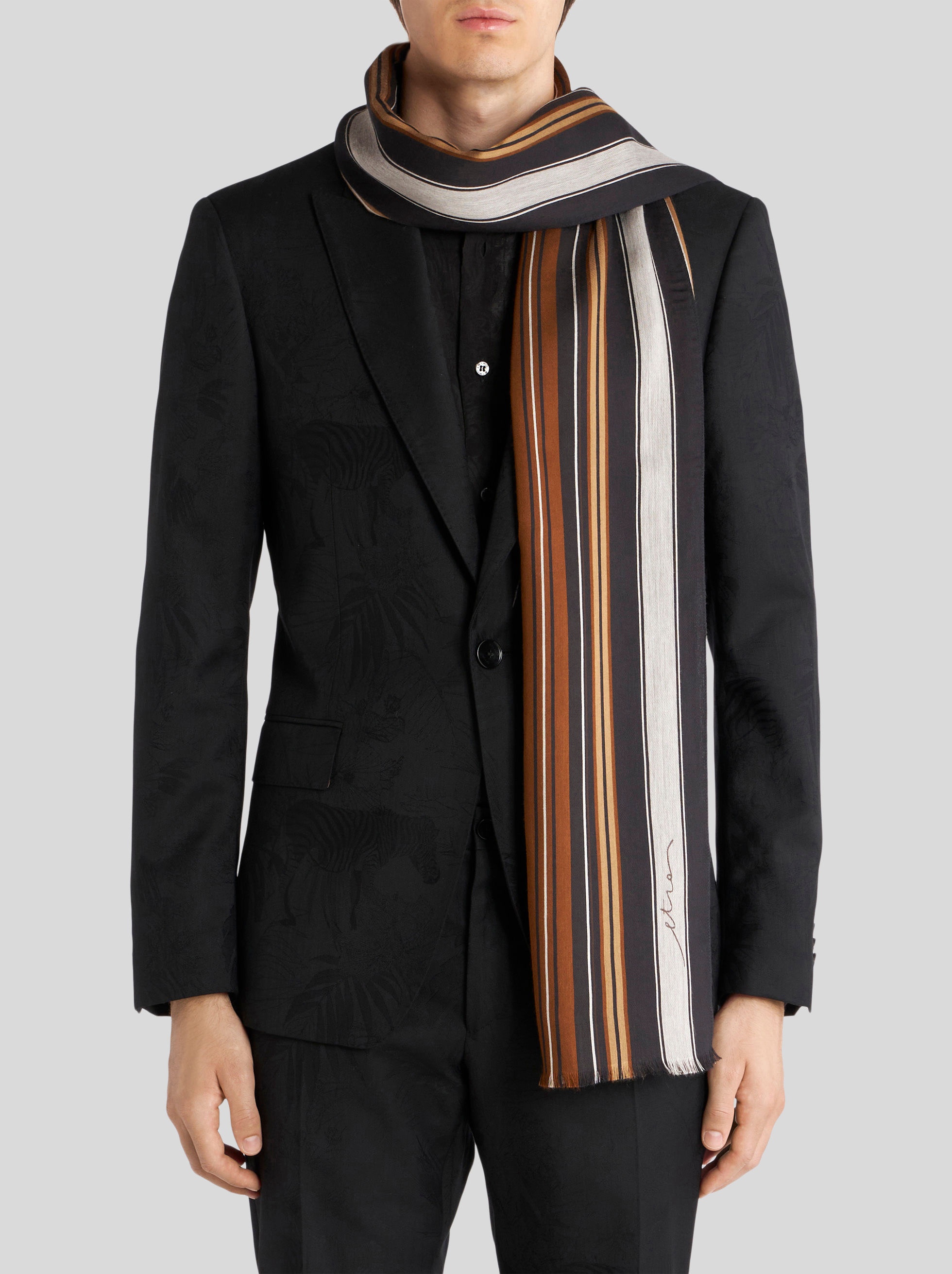 STRIPED JACQUARD SCARF - 2