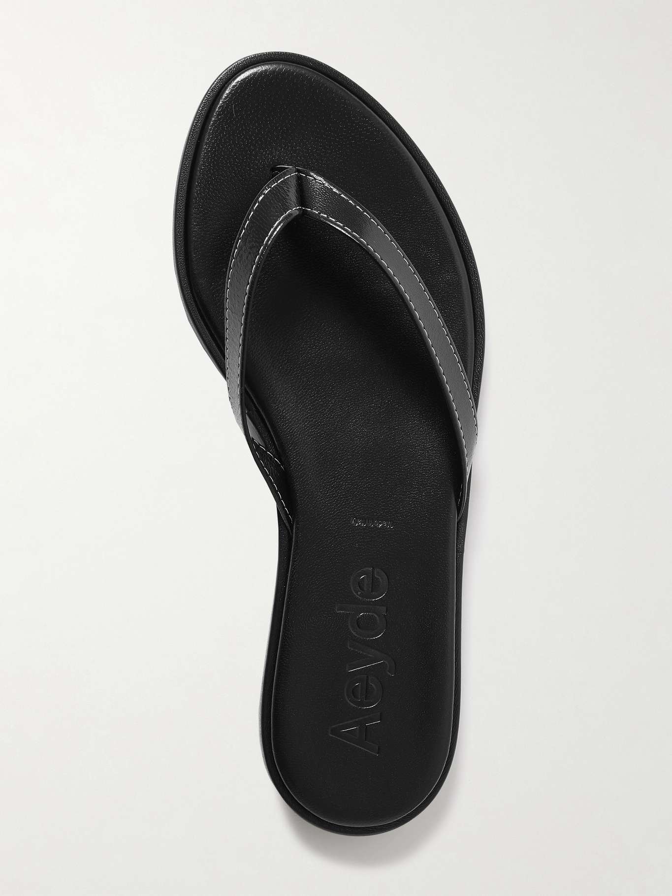 Melody leather flip flops Black - 5