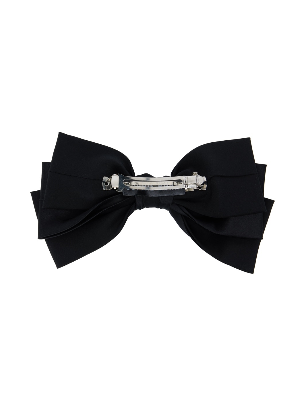 Black Classic Silk Bow Barrette - 2