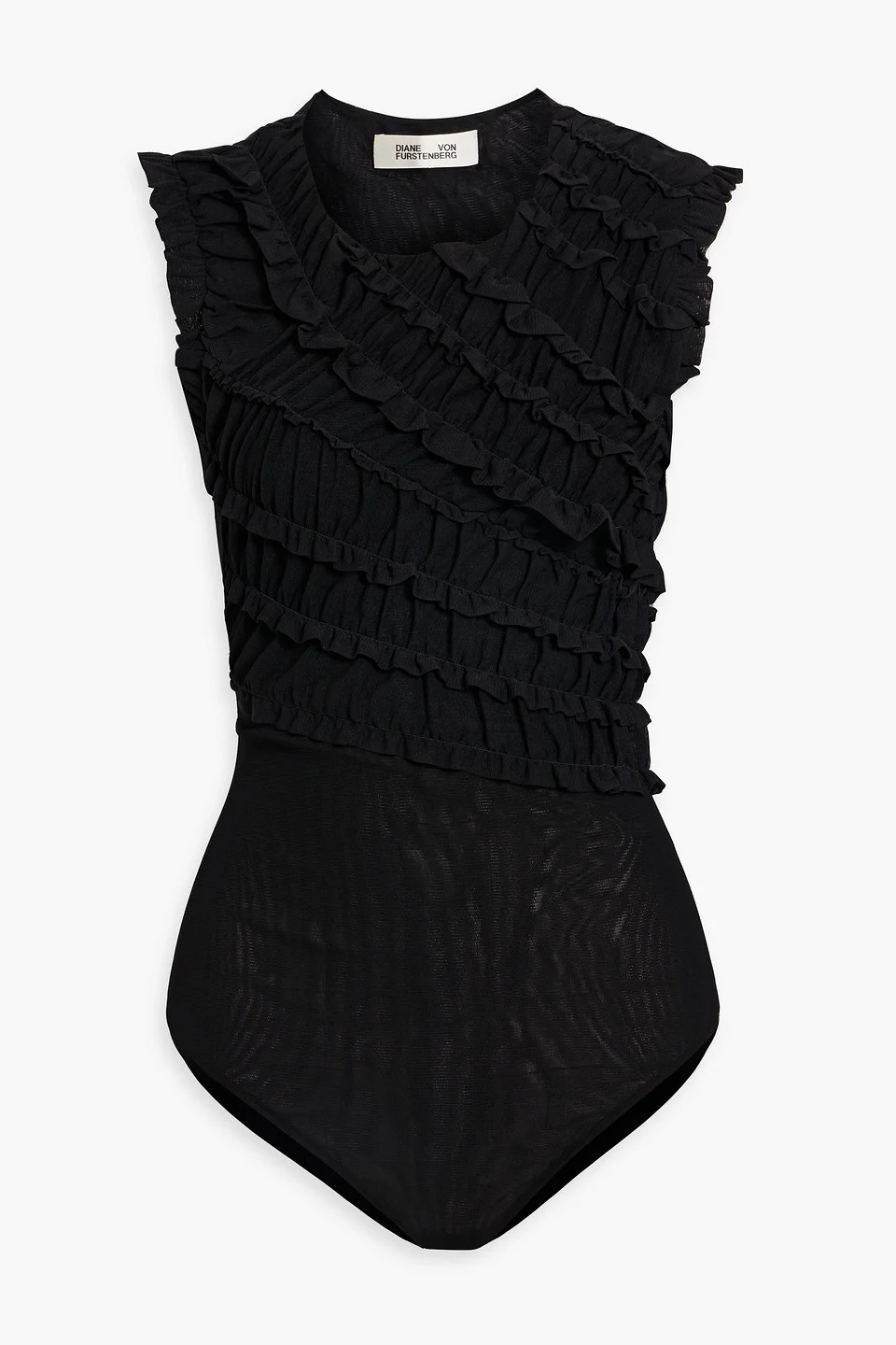 Edward ruffled stretch-mesh bodysuit - 1