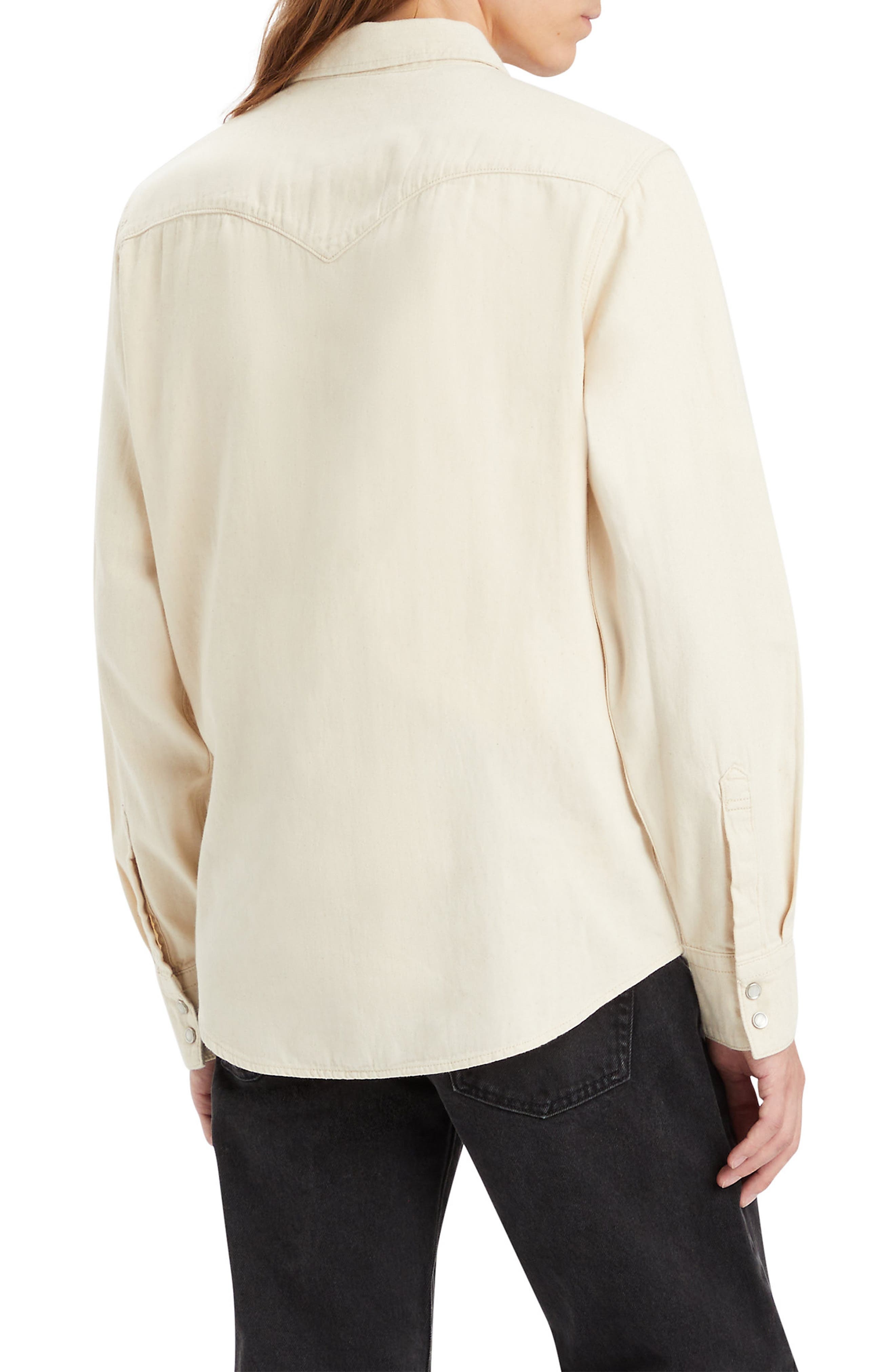 levi's Barstow Western Standard Denim Snap-Up Shirt in Eddlyn Ecru at Nordstrom - 2