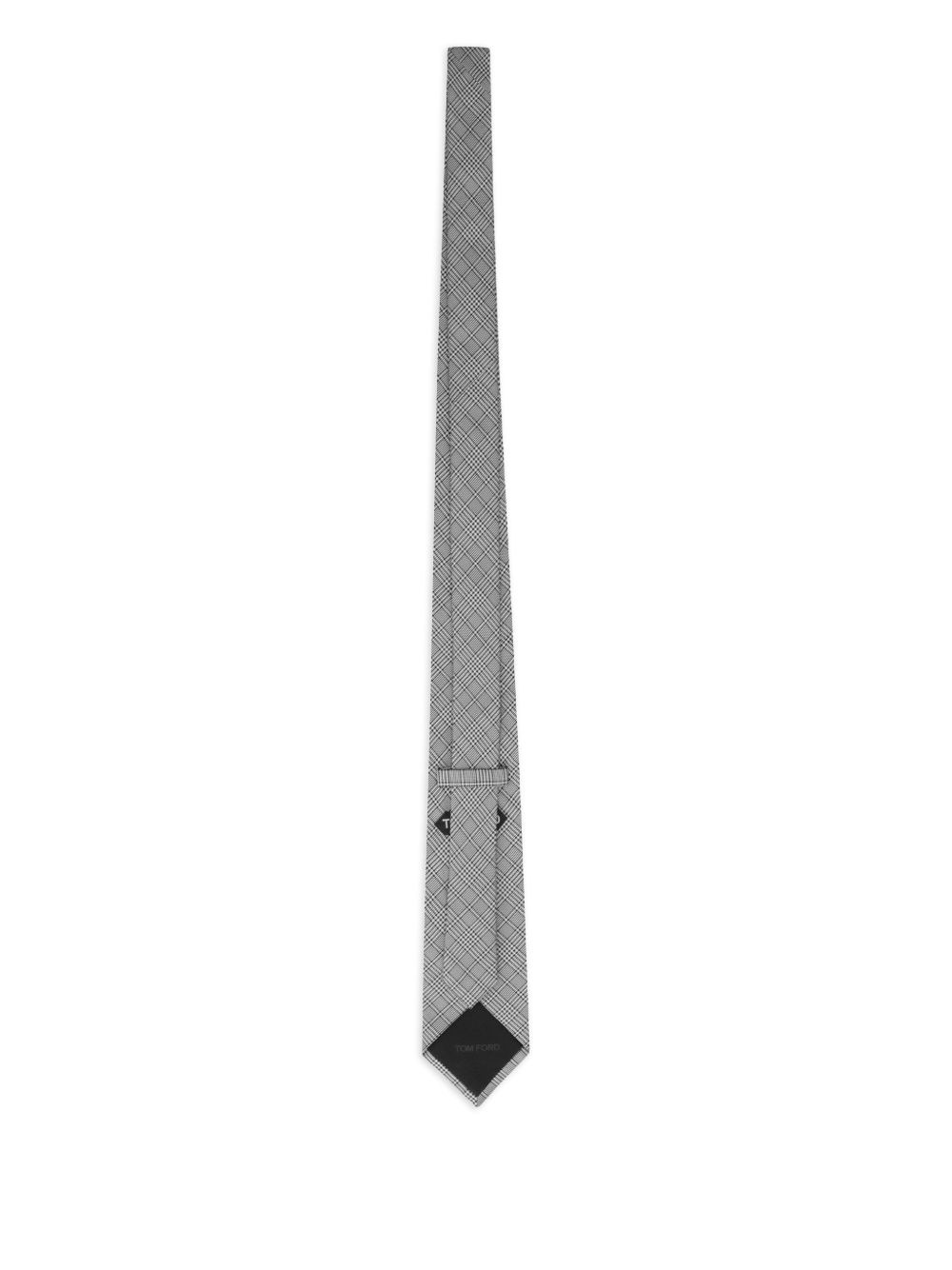 checkered silk tie - 3