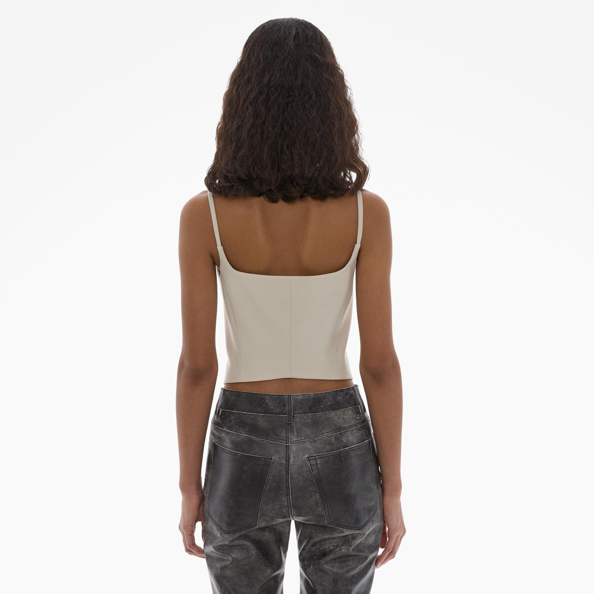 CROPPED STRETCH WOOL BLAZER TOP - 4