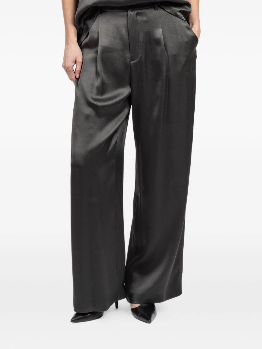 pleated relaxed trousers - 1