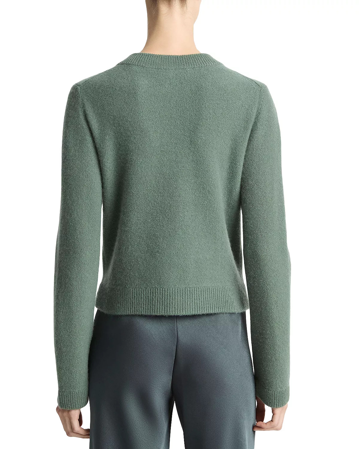 Shrunken Boiled Cashmere Crewneck Cardigan - 2