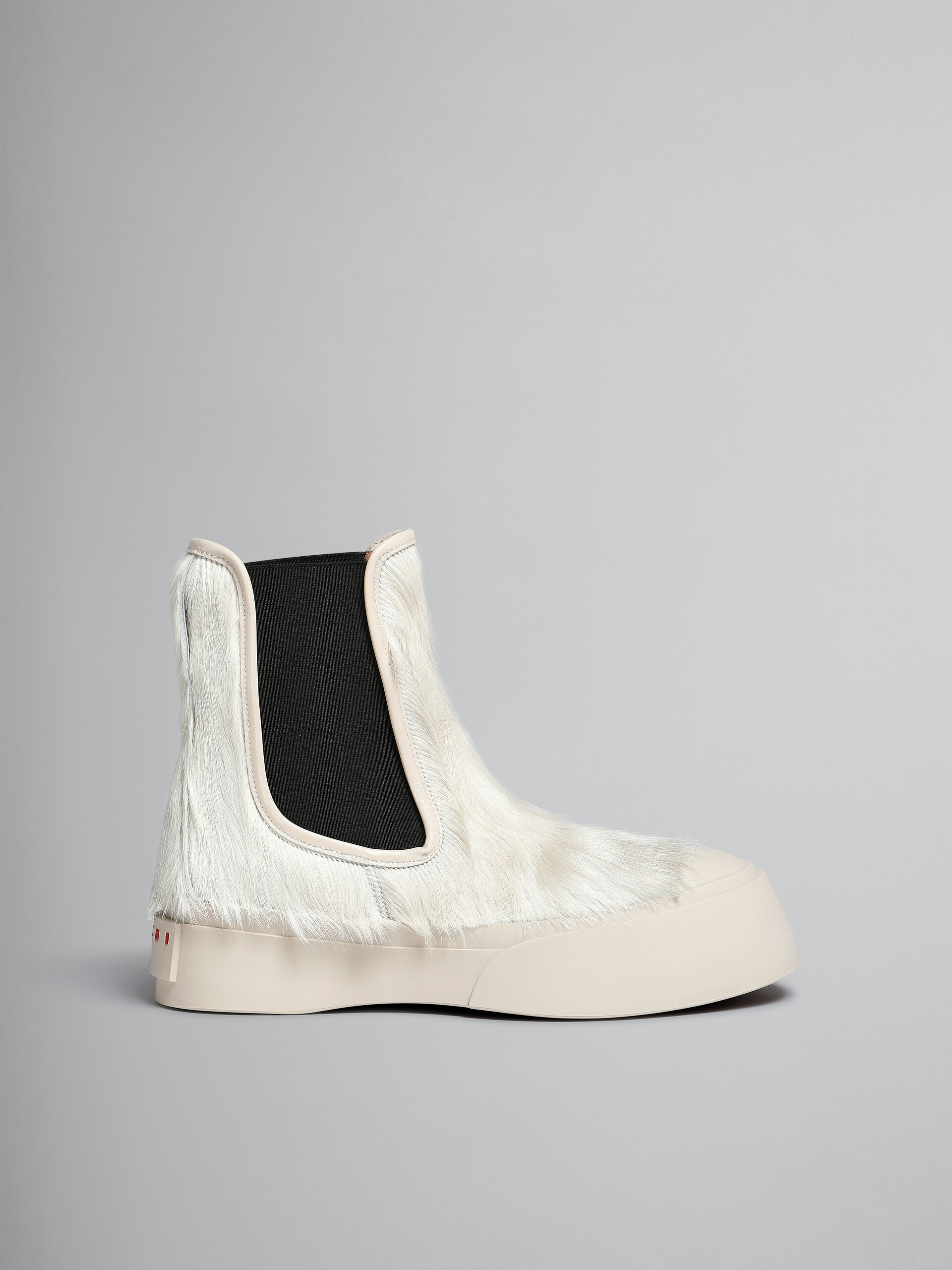 WHITE LONG-HAIR CALFSKIN PABLO CHELSEA BOOT - 1