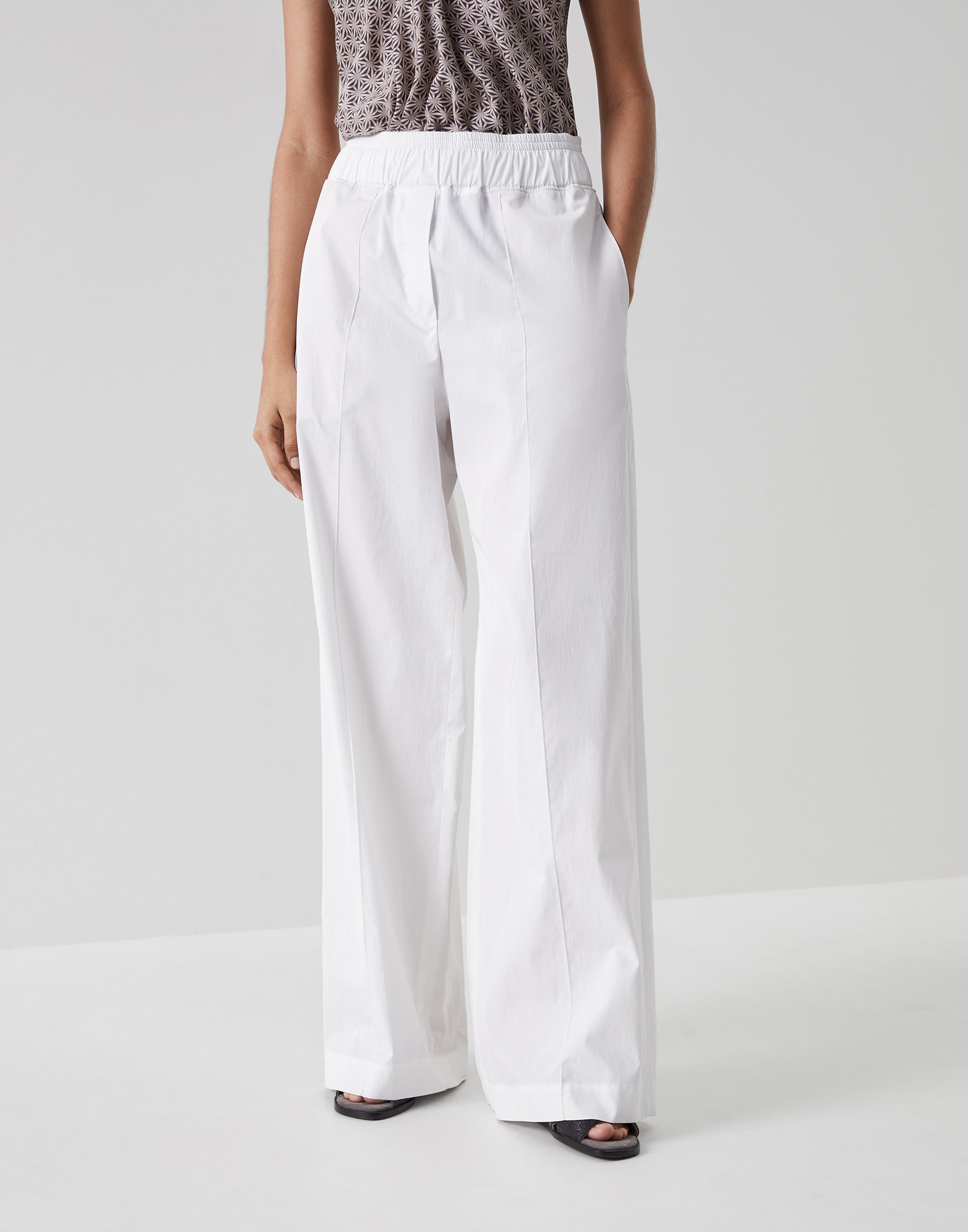 Crispy cotton pyjama-style trousers - 1