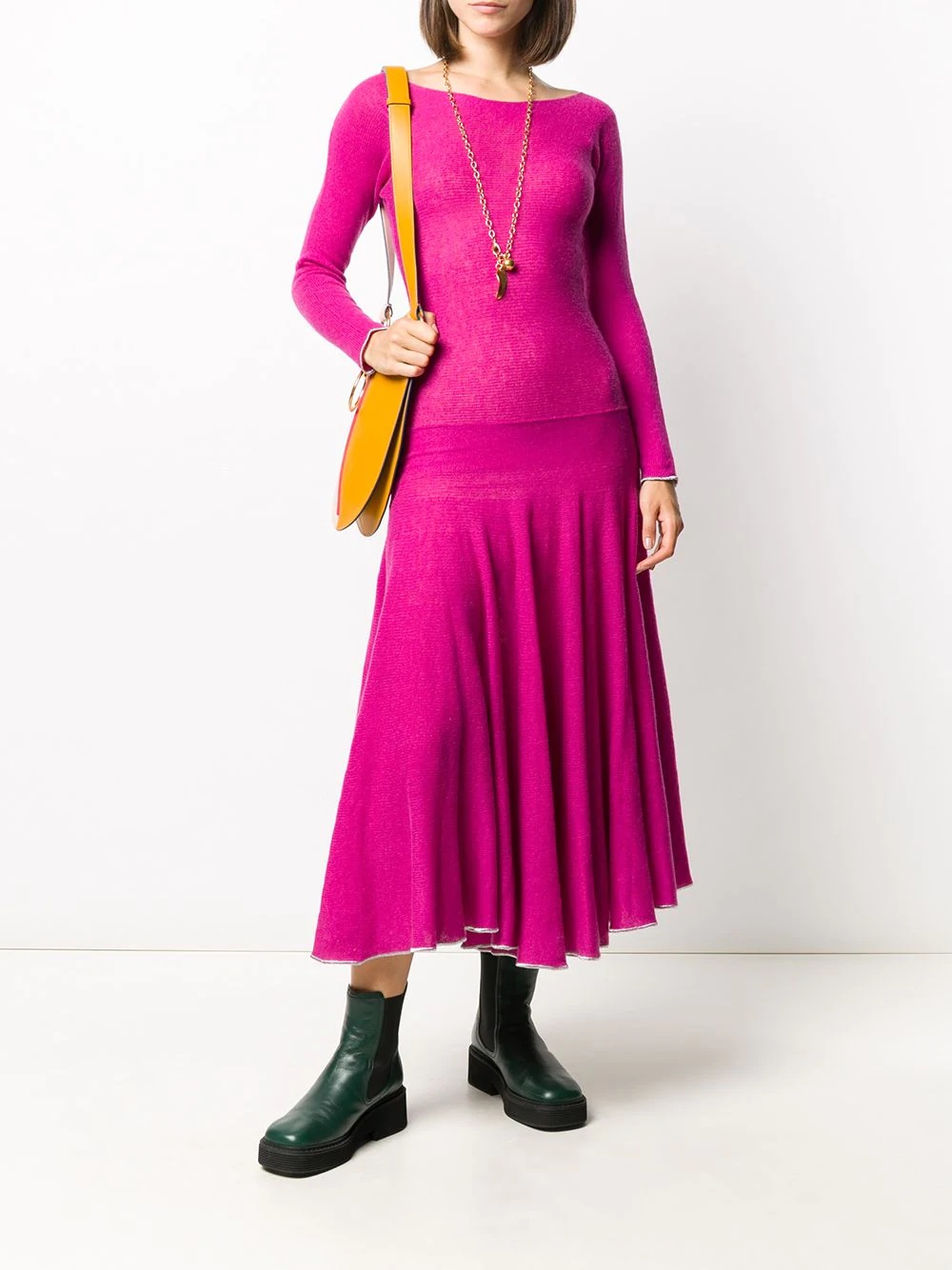 cashmere pleated knit dress - 2